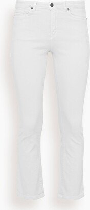 Ann Mashburn Flare Cropped 5-Pocket Jean in White Denim