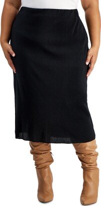 And Now This Trendy Plus Size Midi Skirt