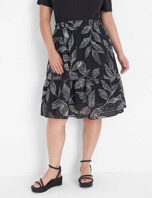 Flounce Eyelet Skirt