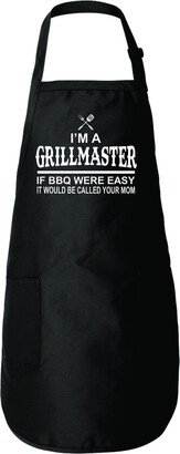 Bbq Aprons For Men Funny I'm A Grillmaster If Bbq Were Easy It'd Be Called Your Mom Full-Length Apron With Pockets