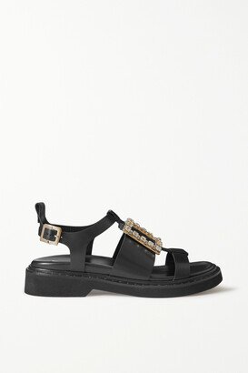 Viv' Rangers Crystal-embellished Leather Sandals - Black