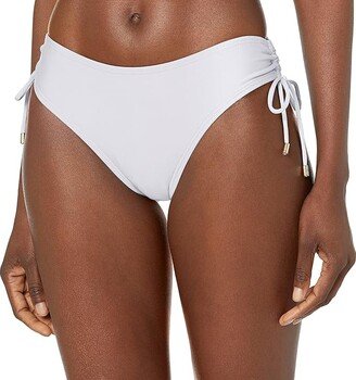 Women's Side Shirred Bikini Swimsuit Bottom (Soft White) Women's Swimwear