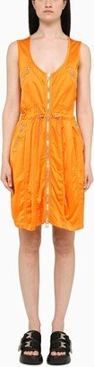 Orange zipped short dress