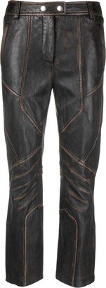 Panelled Leather Trousers-AB