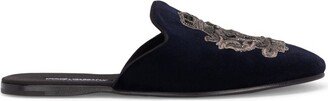 Velvet Embroidered Slippers