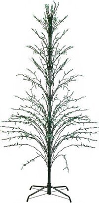 Northlight 4' Prelit Artificial Christmas Tree White Lighted Cascade Twig Outdoor Decoration - Green Lights