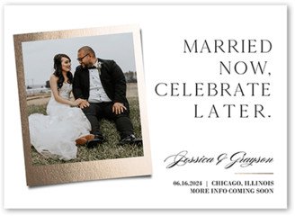 Wedding Announcements: Married Now Wedding Announcement, White, 5X7, Matte, Signature Smooth Cardstock, Square