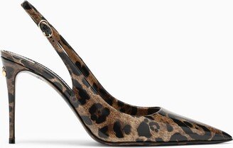 Patent leather animal slingback