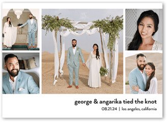 Wedding Announcements: Minimal Layout Wedding Announcement, White, 5X7, Standard Smooth Cardstock, Square