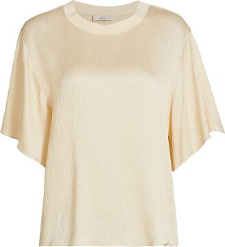 Silk Draped-Sleeve T-Shirt