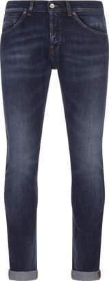 George Skinny Fit Jeans In Dark Blue Stretch Denim