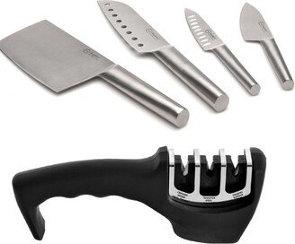 5Pc Kitchen Knife Set, Sharpener