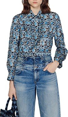 Silk Blossom Print Shirt