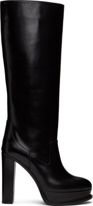 Black Pull-On Platform Boots