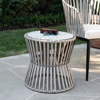 SEI Furniture Millie Weather-Resistant Gray Stone Mosaic Tile Side Table