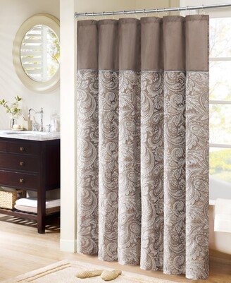 Aubrey Jacquard Beaded Shower Curtain, 72 x 72