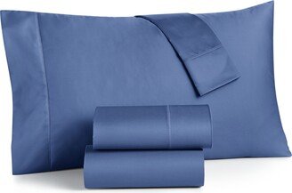 Closeout! Damask Solid 550 Thread Count 100% Supima Cotton 4-Pc. Sheet Set, California King, Created for Macy's