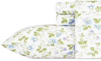 Spring Bloom Cotton Sateen 4 Piece Sheet Set, Queen