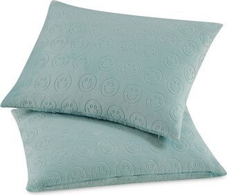 Cloud Company Embossed Plush Smiley European Sham Pair