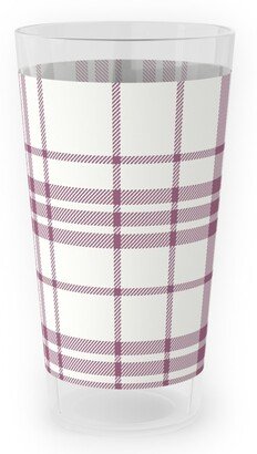 Outdoor Pint Glasses: Tartan Check Outdoor Pint Glass, Purple