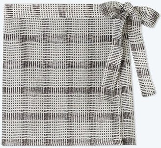 The Wrap Cover-Up Skirt - Modern Plaid in White Sand