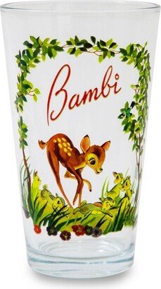 Silver Buffalo Bambi Storybook Scene Pint Glass | Holds 16 Ounces