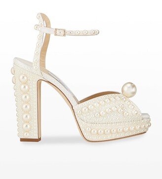 Sacaria 120mm Pearly-Stud Platform Sandals