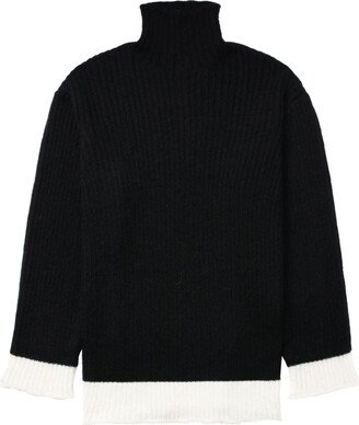 Two-Tone Ribbed-Knit Jumper