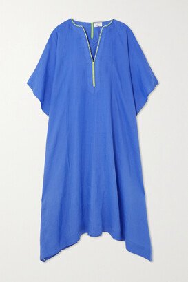 Gertrude Embroidered Ramie Kaftan - Blue