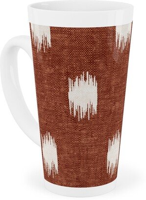 Mugs: Ikat Polka Dots - Rust Tall Latte Mug, 17Oz, Red