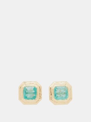 Sea Foam Emerald & 18kt Gold Earrings