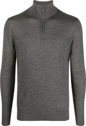 Zip-Front High Neck Jumper