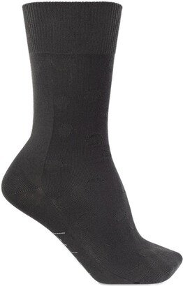 Logo Printed Ribbed Socks