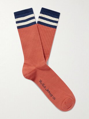 Amundsson Striped Organic Cotton-Blend Socks