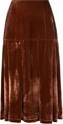 Cora velvet midi skirt