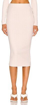 Capri Cut Out Midi Skirt in Beige