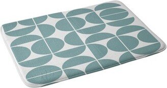 Mid Century Modern Geometric 04 Memory Foam Bath Mat Glass Blue