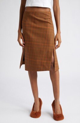 Asymmetric Plaid Wool Midi Skirt