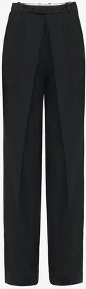 Men's Deep Pleat Tailored Trousers In Black