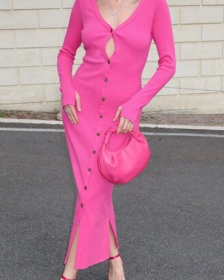 Women's Hot Pink Hot Pink Front Cutout Dress @vi_bogodist