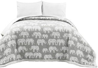 Elephant Parade Sherpa Blanket for Kids, Twin