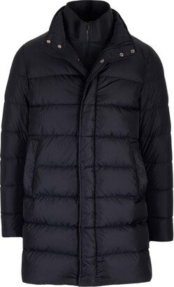 High-Neck Quilted Puffer Jacket-AA