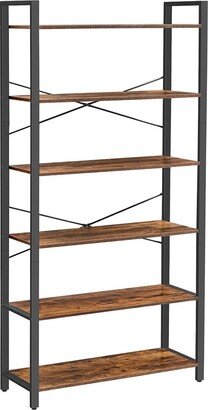 6-Tier Bookshelf with Steel Frame - 31.5”L x 11.8”W x 73.2”H