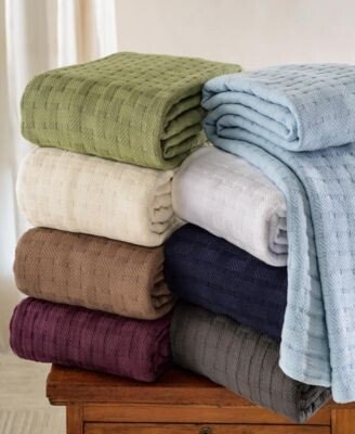 Basket Weave All Season Cotton Blanket Collection