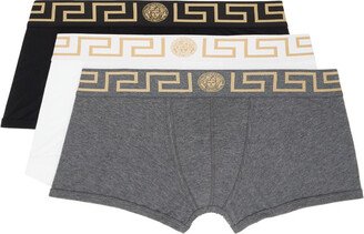 Three-Pack Multicolor Greca Border Boxers