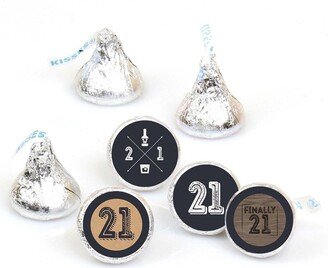 Big Dot Of Happiness Finally 21 - 21st Birthday Party Round Candy Sticker Favors (1 sheet of 108)
