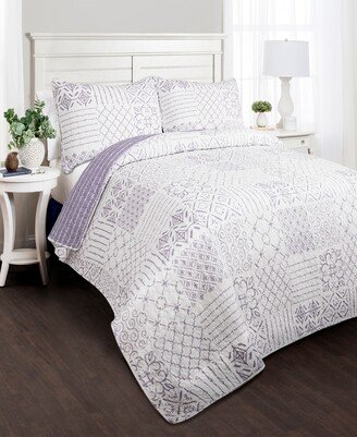 Monique Reversible 3-Piece King Quilt Set