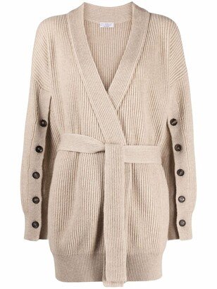 Buttoned-Sleeves Cashmere Cardigan