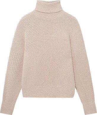 Asymmetrical Sweater In Ribbed Cashmere Knit
