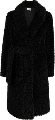 Belted Faux-Shearling Coat-AB